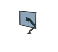 Fellowes 8043301 Bras Support Écran Unique Noir, Max 40", 8kg, Montage Bureau Collier/Passe-fil, VESA 75x75/100x100mm, USB 3.2, Acier