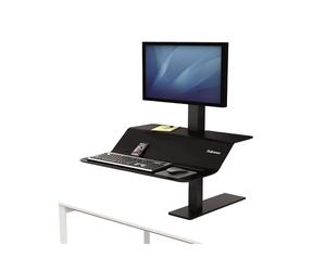 Fellowes 8080101 Poste de travail assis-debout Noir, support 1 écran, 736.6 x 723.9 x 1079.5 mm, poids 17.8 kg