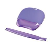 Fellowes 91441 Tapis de Souris Repose-Poignet Ergonomique Crystal Gel Violet & 91437 Repose-Poignets Ergonomique pour Clavier Crystal Gel Violet