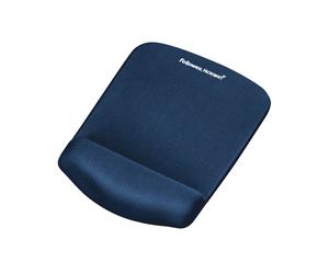 Fellowes 9287302 : Tapis de souris ergonomique bleu avec repose-poignets en tissu/mousse, base antidérapante, 184x238x25mm, 200g, garantie 5 ans