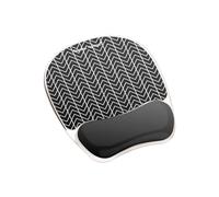 Fellowes 9653401 Tapis de souris 235x200mm Noir/Blanc Motif Polypropylène (PP) avec Repose-poignets et Base Antidérapante