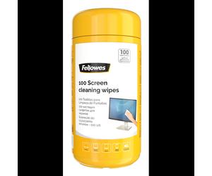 Fellowes 9970330 : Kit de nettoyage pour écrans LCD/LED/Plasma et LCD/TFT/Plasma - Lingettes électroniques, 82x82x168mm, 280g