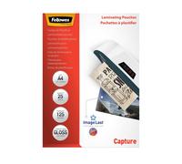 Fellowes A4 Laminating Pouches, Gloss Finish, 25 Sheets, 250 Micron (2 x 125 Mic