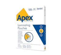 Fellowes Apex A4 Pochettes De Plastification A4 100 Microns 100 Feuilles Plastifieuse A4 Finition Brillante Haute Qualité Finition Professionnelle Utilisation Occasionnelle
