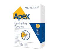 Fellowes Apex Pochettes de plastification A4, finition brillante, 500 feuilles - Light Duty - Idéal pour les avis et les photos
