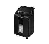 Fellowes AutoMax 100M Destructeur Particules 4x10mm 22cm 100 Feuilles P-4, Corbeille 23L, Anti-Bourrage, Détruit Agrafes/Trombones, Noir