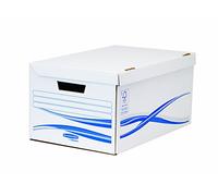 Fellowes Basic Bankers Box Lot de 5 Conteneurs maxi Blanc/Bleu
