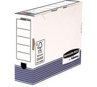 Fellowes Boîte d'Archives Bankers Box System A4 Montage Automatique Dos de 8cm Bleu/Blanc Lot de 10-0026401