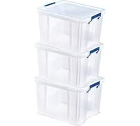 Fellowes Boîte de rangement ProStore 36 litres lot de 3 transparente claire