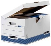 Fellowes Boîtes D'archivage À Couvercle Rabattable Maxi Bankers Box, Blanc/Bleu