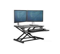 Fellowes Corsivo 8091001 Station Assis-Debout Noir Acier, 17kg max, 2 écrans, Hauteur réglable 28-390mm, 800x612.8x1143mm