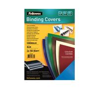 Fellowes Couvertures Brillantes Chromolux Bleu A4 250g - Papier Bleu A4 (210 x 297 mm) - Pack de 100 Feuilles pour Reliure Anneaux Plastique/Métal