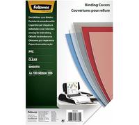 Fellowes Couvertures de reliure A4 en PVC transparent 200 microns - Pack de 100