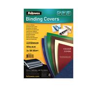 Fellowes Delta A4 Papier Bleu 250g 100 feuilles Texture Grain Cuir 210x297mm Compatible Reliure Anneaux Plastique/Métal Fabriqué à partir de FSC® MIX