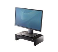 Fellowes Designer Suites Support écran bureau 21" (53.3cm) Noir/Perle, Charge max 18kg, Ajustable en hauteur, 1 Tiroir, Dimensions 406x238x111mm