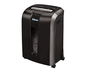 Fellowes Destructeur de Documents 73Ci, pour 1 à 3 utilisateurs Coupe Croisée, capacité: 12 Feuilles, Anti-bourrage, Détection Tactile, économie d'énergie, Corbeille extractible 23L, Noir, 4601101