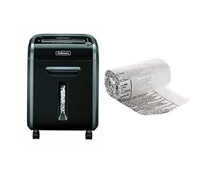Fellowes Destructeur de Documents 79Ci, destructeur de Papier avec agrafes, Trombones, Carte de crédit et CD, Corbeille 23L, 16 Feuilles & Sacs Récupérateurs pour Destructeurs de Documents 23-28L