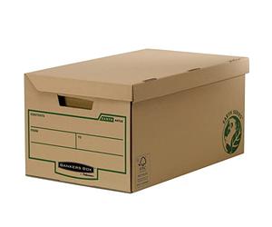 Fellowes Earth Series Flip Top Cube Lot de 10 Conteneurs montage manuel Marron