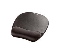 Fellowes Ergo Mouss' - Tapis de souris noir avec repose-poignet en mousse à mémoire de forme, 201.6 x 235 x 25.4 mm