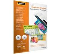 Fellowes Pack créatif 50 pochettes de plastification, format A4 A5 et photos, finitions brillante et mate