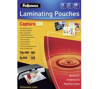 Fellowes Laminating Pouches Capture 125 micron - 100 - 75 x 105 mm Pochettes pour plastification