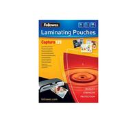 Fellowes Laminating Pouches Capture 125 micron - 125 microns - pack de 100 - brillant - transparent - 54 x 86 mm pochettes plastifiées