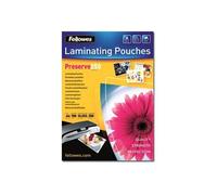 Fellowes Pochettes à plastifier Preserve 250 microns Brillant transparent A4 Pack de 100