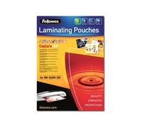 Fellowes Laminating Pouches SuperQuick Capture 125 micron - 125 microns pack de 100 - brillant - transparent - A4 (210 x 297 mm) pochettes plastifiées