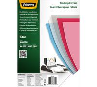 Fellowes Couvertures de reliure PET A4 180 microns Transparent - Boîte 100 (5384601)