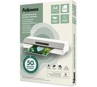 Fellowes Pochettes de plastification A4 – Pack de 100 – Finition mate 75/80 µm – 50% recyclé