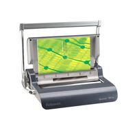 Fellowes Perforelieur Quasar Wire : Perforation 15 feuilles, Reliure anneaux métal 120 feuilles, Largeur max 1.4cm, Corps métal Graphite 470x412x132mm