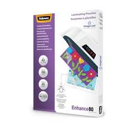 Fellowes Pochette De Plastification 80 Microns Format A3 Pack de 100 Feuilles Plastifieuse A3 Finition Brillante Aspect Haute Qualité Technologie ImageLast Pour Photos Et Notices Enhance 80