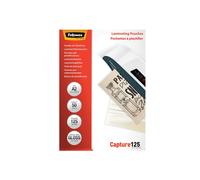 Fellowes Pochettes Brillantes A2 125µm Transparentes - Pack de 50, Dimensions 594 x 428 x 12mm, Matériau Plastique