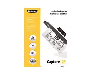 Fellowes Pochettes Brillantes A4 125µm Transparent - 222x306mm - 250 unités - Référence 5314903 - Dimensions 1x222x306 mm - Poids 5 kg