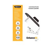 Fellowes Pochettes Brillantes A4 - 224x300mm, 1mm d'épaisseur, Blanches - Lot de 250 unités - Référence 5312903 - Poids 2.5kg