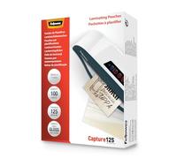 Fellowes Pochettes de plastification Capture – 125 microns – 83 x 113 mm – 100 pièces
