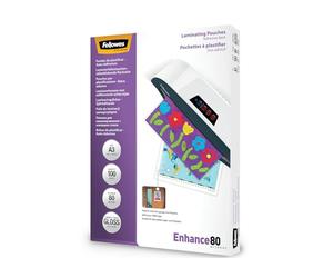 Fellowes Pochettes de Plastification 80 Microns Format A3 Finition Brillante Dos Adhésif (Pack De 100 Pochettes) 5302302