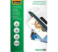 Fellowes | Pochettes de plastification | A3 (297 x 420 mm) | Brillantes | Transparentes