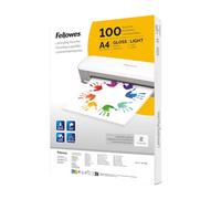 Fellowes Pochettes de plastification A4 brillante - Lot de 100 feuilles durables pour photos, affiches et documents - Usage maison, école ou bureau - Compatibles toutes plastifieuses