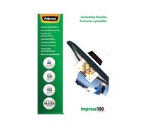 Fellowes Pochettes de plastification A5, 100 microns, brillantes, transparentes, 156x216mm, paquet de 100 unités, référence 5351002