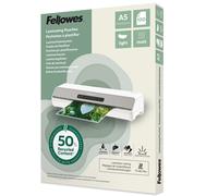 Fellowes Pochettes de plastification A5 recyclées – 75/80 µm Light – finition mate – boîte de 100