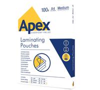 Fellowes Pochettes de plastification Apex Medium A4 (216 x 303 mm) - 125 microns - Brillante - Boîte de 100