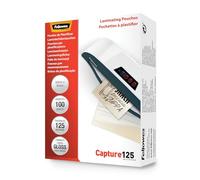 Fellowes laminating pouches capture 125 micron - 100 - 64 x 95 mm - po