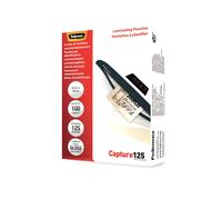 Fellowes Pochettes Plastification Brillantes 125 microns 65x95mm, Paquet de 100, Compatibles Toutes Plastifieuses, Plastique Transparent