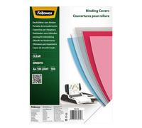 Fellowes Couvertures de reliure PET A4 180 microns Transparent - Boîte 100 (5384601)
