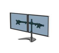 Fellowes Seasa Support Double Écran 2x27" 8kg sur Pied Acier Noir VESA 75/100mm Inclinaison +/-45° Rotation 360° Pivot 0-120° Gestion Câbles