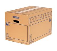 Bankers Box 6207301 SmoothMove Caisses de Déménagement en Carton Double Epaisseur avec Poignées, très résistants, jusqu'à 4 cartons empilés, 35 x 35 x 55 cm, Lot De 10, 67 L