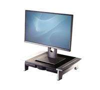 Fellowes Support Écran 28" (71.1cm) - Charge 36kg - Réglable en hauteur - Tiroir intégré - Noir/Argent - Dimensions 504.8x357.2x106.4mm