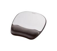 Fellowes Tapis de Souris Ergo Mouss' 9175801 : Tissu/Mémoire de Forme, Repose-Poignets Noir/Argent, 201.6x25.4x23.5mm, 200g