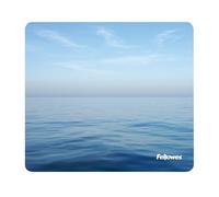 Fellowes Tapis de Souris recyclé Base en Caoutchouc antidérapante - Facile à Nettoyer - Fabriqué à partir de matériaux recyclés - Compatible Souris Optique et Laser - 228 x 203 x 2 mm - Océan Bleu